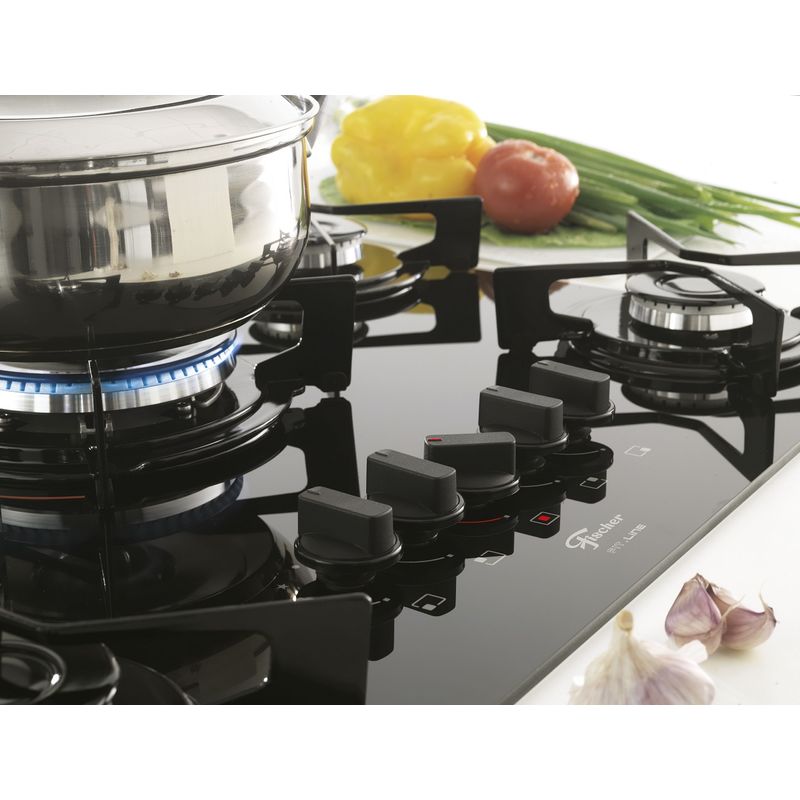 CooktopFischerFitLineMesadeVidro5Bocas–Bivolt