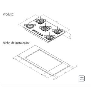 Cooktop à Gás Tramontina Brasil 5 Bocas Preto – Bivolt