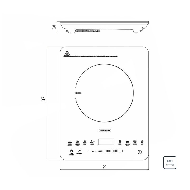 CooktopTramontinaPortatilSlimTouch–127Volts