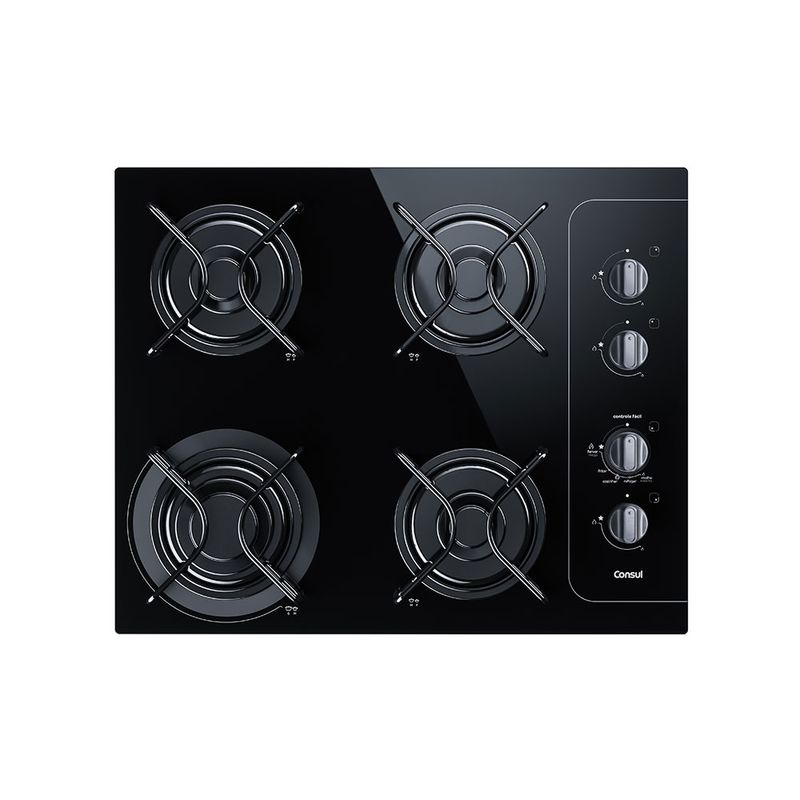 CooktopConsul4BocasFacilitecomControleFacileAcendimentoAutomaticoPretoCD060AE–Bivolt
