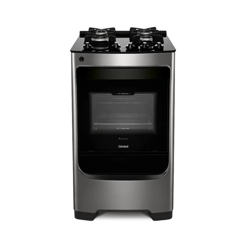 FogaoConsul4BocascomMesadeVidroeTrempedeFerroFundidoInoxCFO4VAR–Bivolt