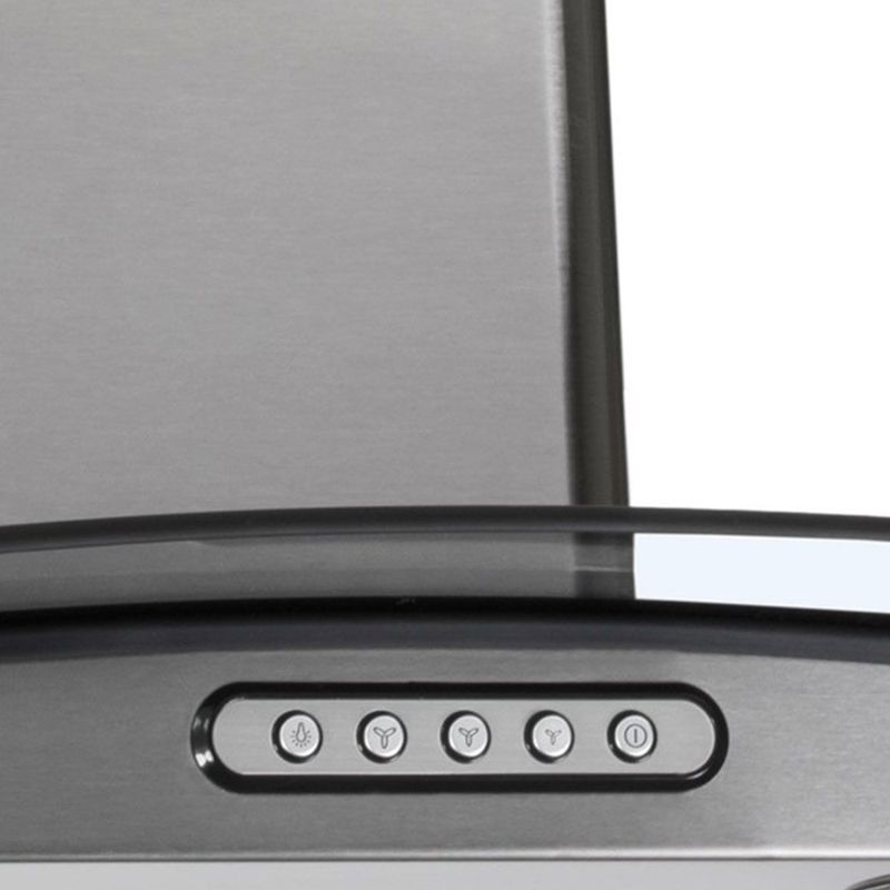 CoifadeParedeFogatti90cmVidroCurvoDutoSlimInox–127Volts