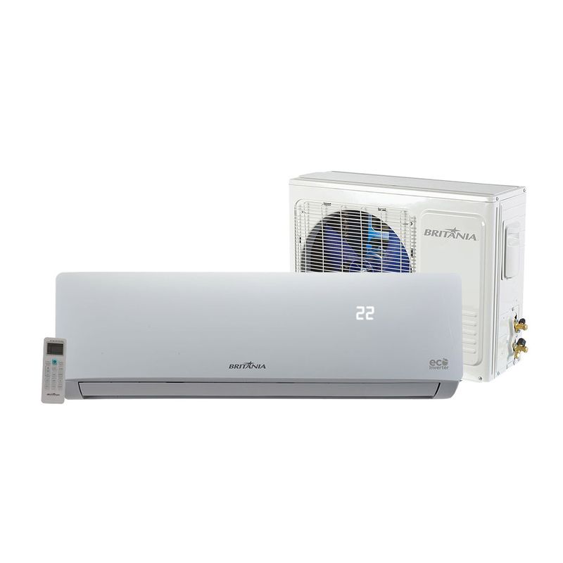 ArCondicionadoSplitHiWallBritaniaEcoInverter24000BTUhFrioMonofasicoBAC24000IFM9W–220Volts