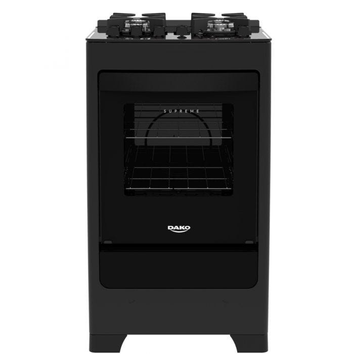 Fogão de Piso Dako 4 Bocas Supreme Glass com Mesa de Vidro e Tripla Chama Preto – Bivolt