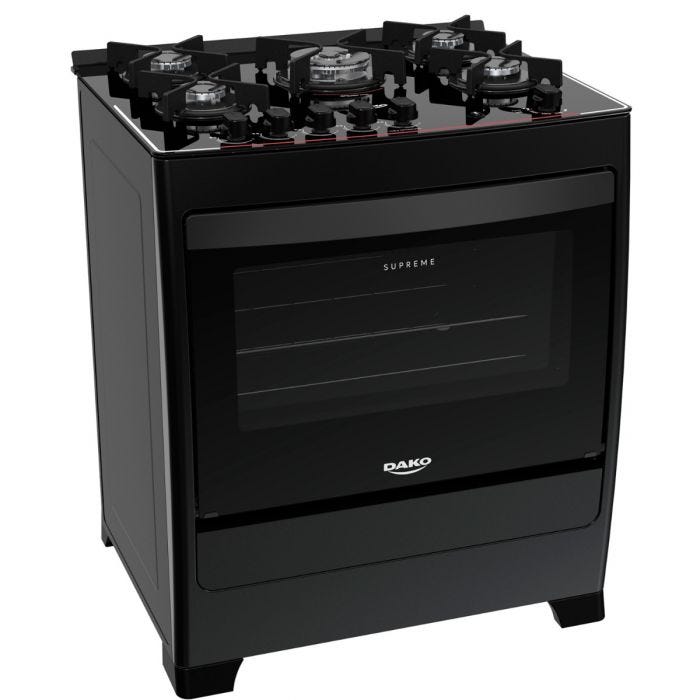 Fogao-de-Piso-Dako-5-Bocas-Supreme-Glass-com-Mesa-de-Vidro-e-Tripla-Chama-Preto-–-Bivolt