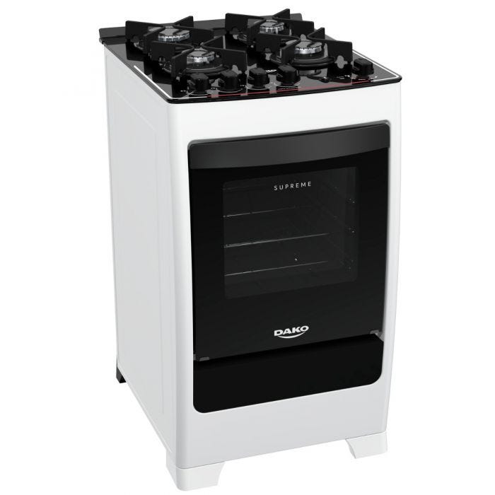 Fogao-de-Piso-Dako-4-Bocas-Supreme-Glass-com-Mesa-de-Vidro-e-Tripla-Chama-Branco-–-Bivolt