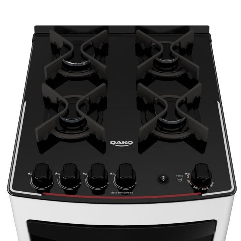 FogaodePisoDako4BocasSupremeGlasscomMesadeVidroeTriplaChamaBranco–Bivolt