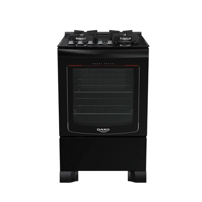 Fogao-de-Piso-Dako-4-Bocas-Glass-com-Mesa-de-Vidro-e-Mega-Chama-Preto-–-Bivolt
