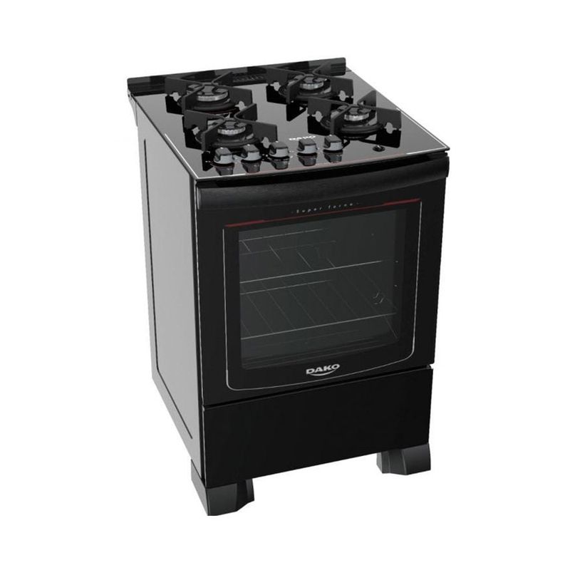 Fogao-de-Piso-Dako-4-Bocas-Glass-com-Mesa-de-Vidro-e-Mega-Chama-Preto-–-Bivolt
