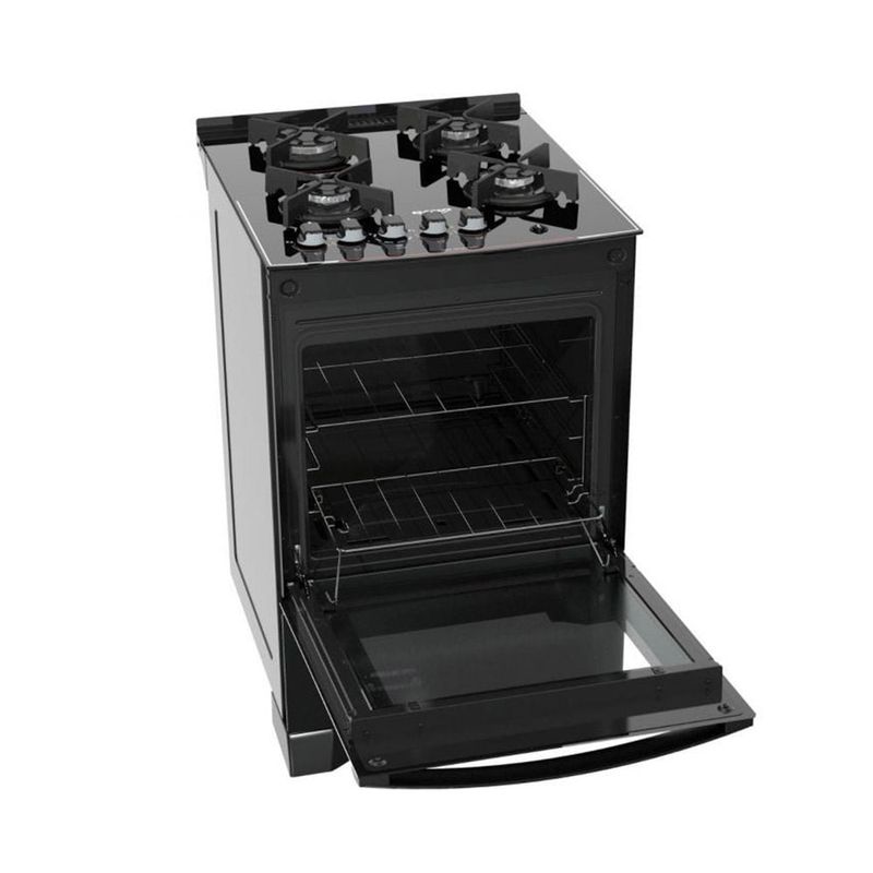 Fogao-de-Piso-Dako-4-Bocas-Glass-com-Mesa-de-Vidro-e-Mega-Chama-Preto-–-Bivolt