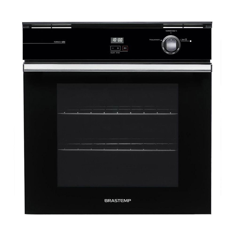 FornodeEmbutirBrastemp78LitroscomGrilleTimerTouchPretoBOA84AE–220Volts