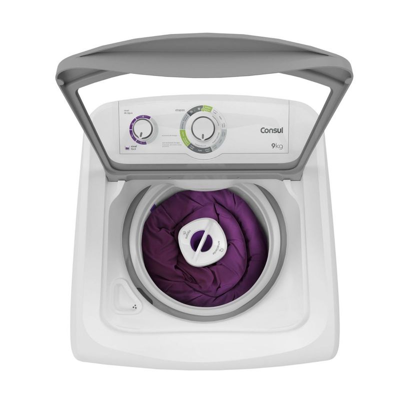 LavadoraConsul9KgDosagemExtraEconomicaeCicloEdredomBrancaCWB09AB–127Volts