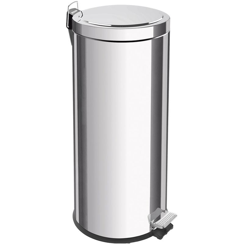 LixeiracomPedalTramontinaBrasil30LitroscomBaldeInternoRemoviveleAcabamentoInoxPolido