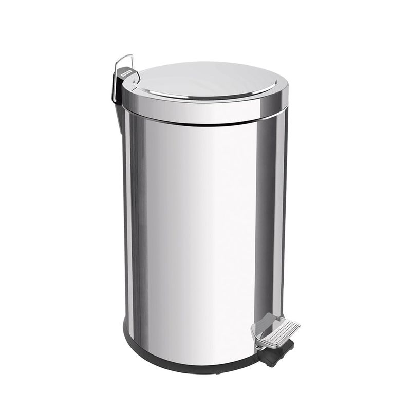 LixeiracomPedalTramontinaBrasil12LitroscomBaldeInternoRemoviveleAcabamentoInoxPolido