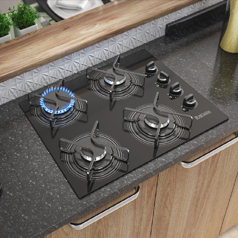 Cooktop Itatiaia 4 Bocas NG Preto Bivolt Friopeças