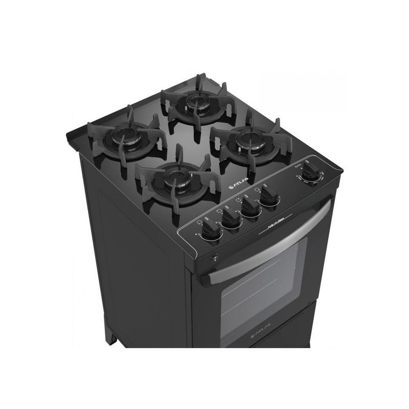 Fogao-de-Piso-Atlas-Agile-Up-4-Bocas-Preto-com-Mesa-de-Vidro----Bivolt