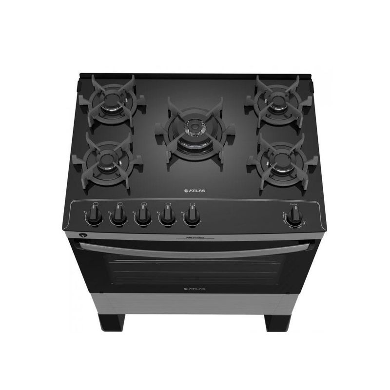 Fogao-Atlas-Agile-Glass-5Up-Inox-Bivolt