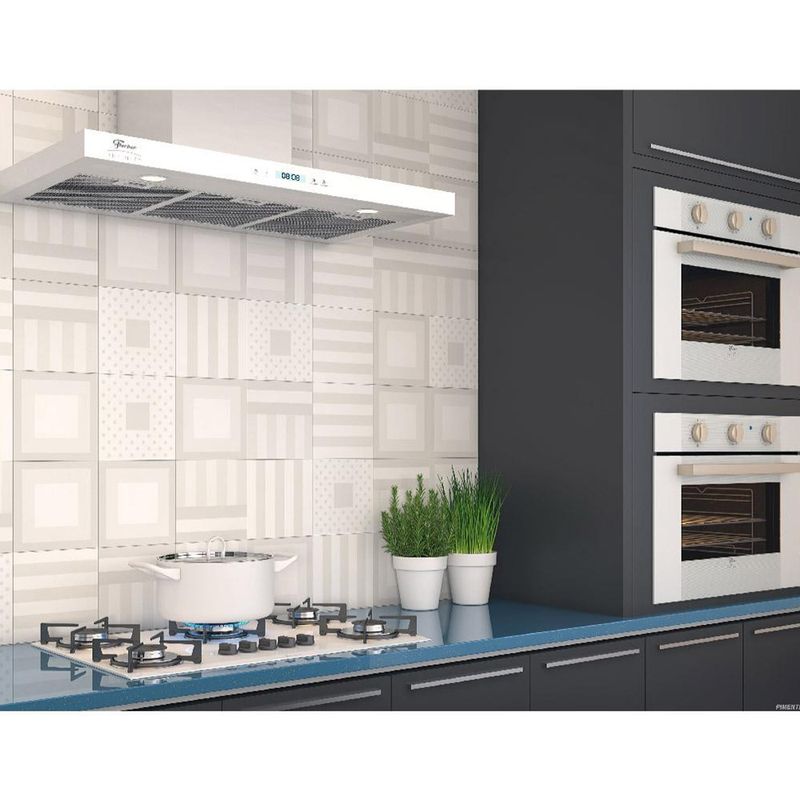 CooktopaGasFischer5BocasMesadeVidroBranco–Bivolt