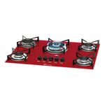 Cooktop-a-Gas-Fischer-5-Bocas-TC-Mesa-Vidro-Vermelho-Rouge-–-Bivolt