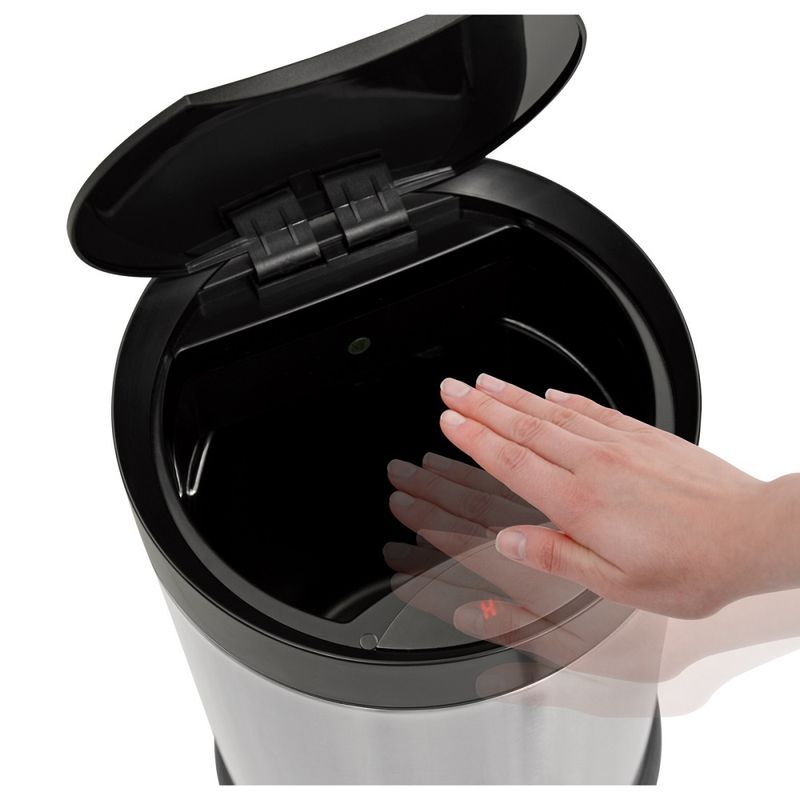 LixeiraTramontinaSmartAutomatica6LitroscomSensoremAcoInoxcomAcabamentoScotchBrite