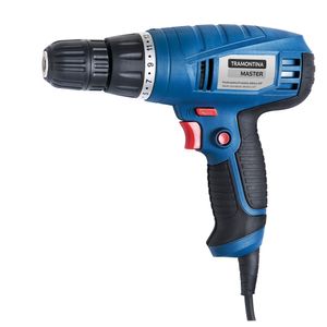 Parafusadeira/Furadeira Tramontina 3/8" Azul 280W Uso Profissional Velocidade Variável e Sistema de Reversão – 127 Volts