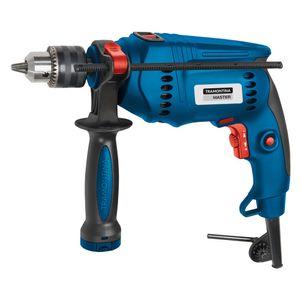 Furadeira de Impacto Tramontina 1/2" Uso Profissional Empunhadura Auxiliar e Sistema de Reversão Azul – 127 Volts