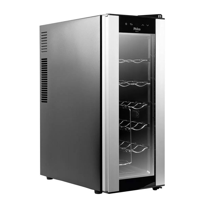 AdegadeVinhosPhilco12GarrafasTermoeletricaPretaeCinzaPAD12S–127Volts