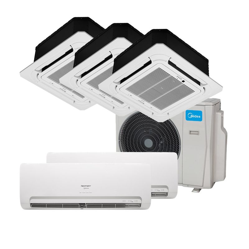 ArCondicionadoMultiSplitInverterSpringerMidea2x9000eCassete4Vias1x9000e1x12000e1x18000BTUhQuenteeFrioMono38MBPA42M5220Volts