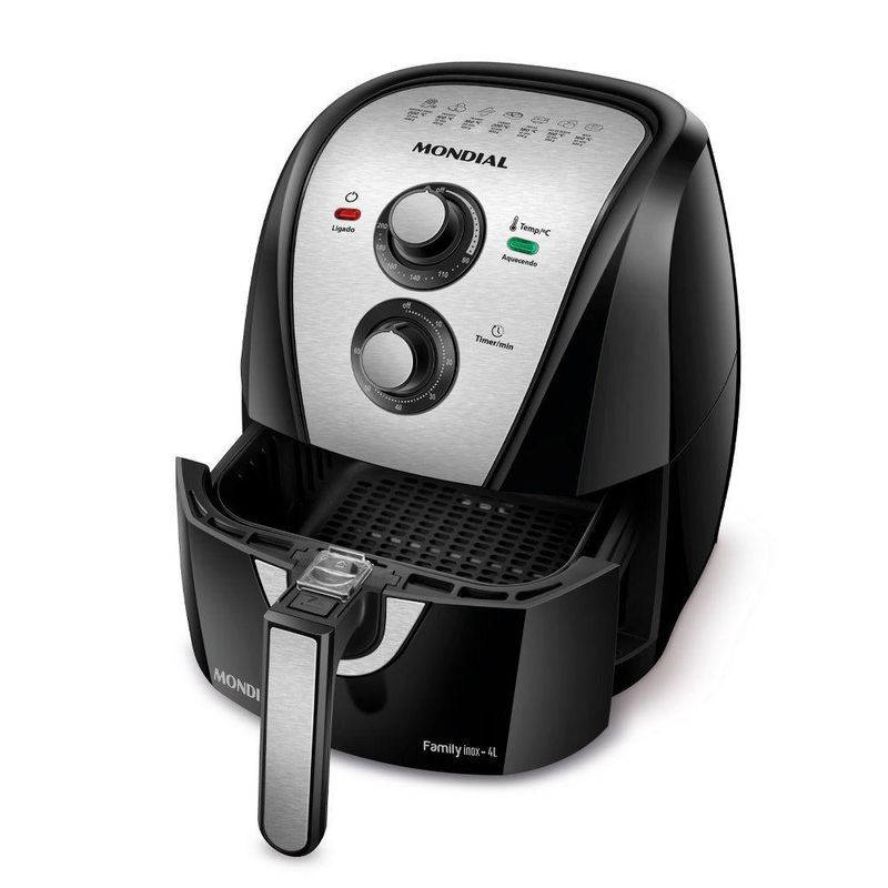 Fritadeira Mondial 4 Litros Air Fryer Preto E Inox AFN-40-BI - 127 ...