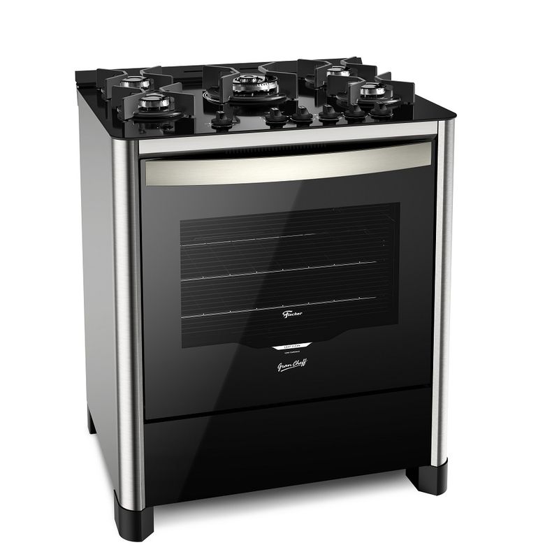 Fogao-de-Piso-Fischer-5-Queimadores--TC-Preto-Inox-Gran-Chef---220-Volts