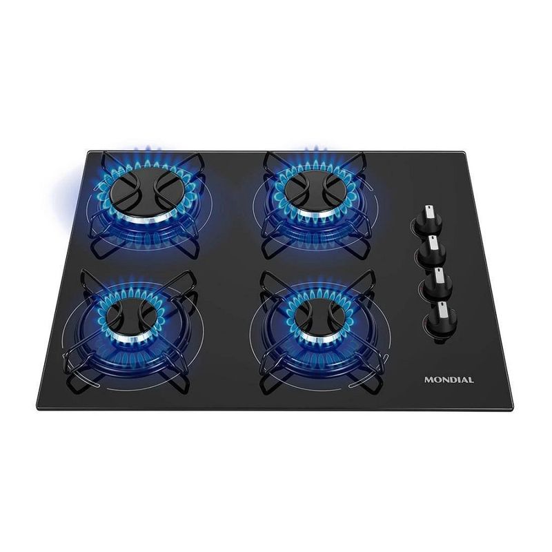 Cooktop a Gás Mondial 4 Bocas Preto CTG01 Bivolt Friopeças
