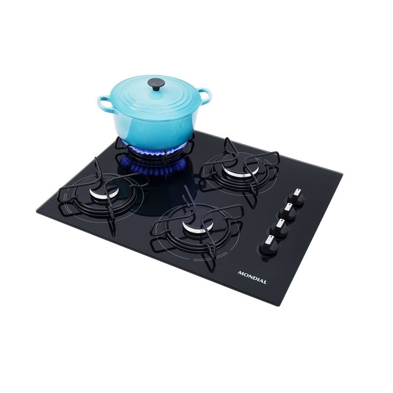 Cooktop a Gás Mondial 4 Bocas Preto CTG01 Bivolt Friopeças