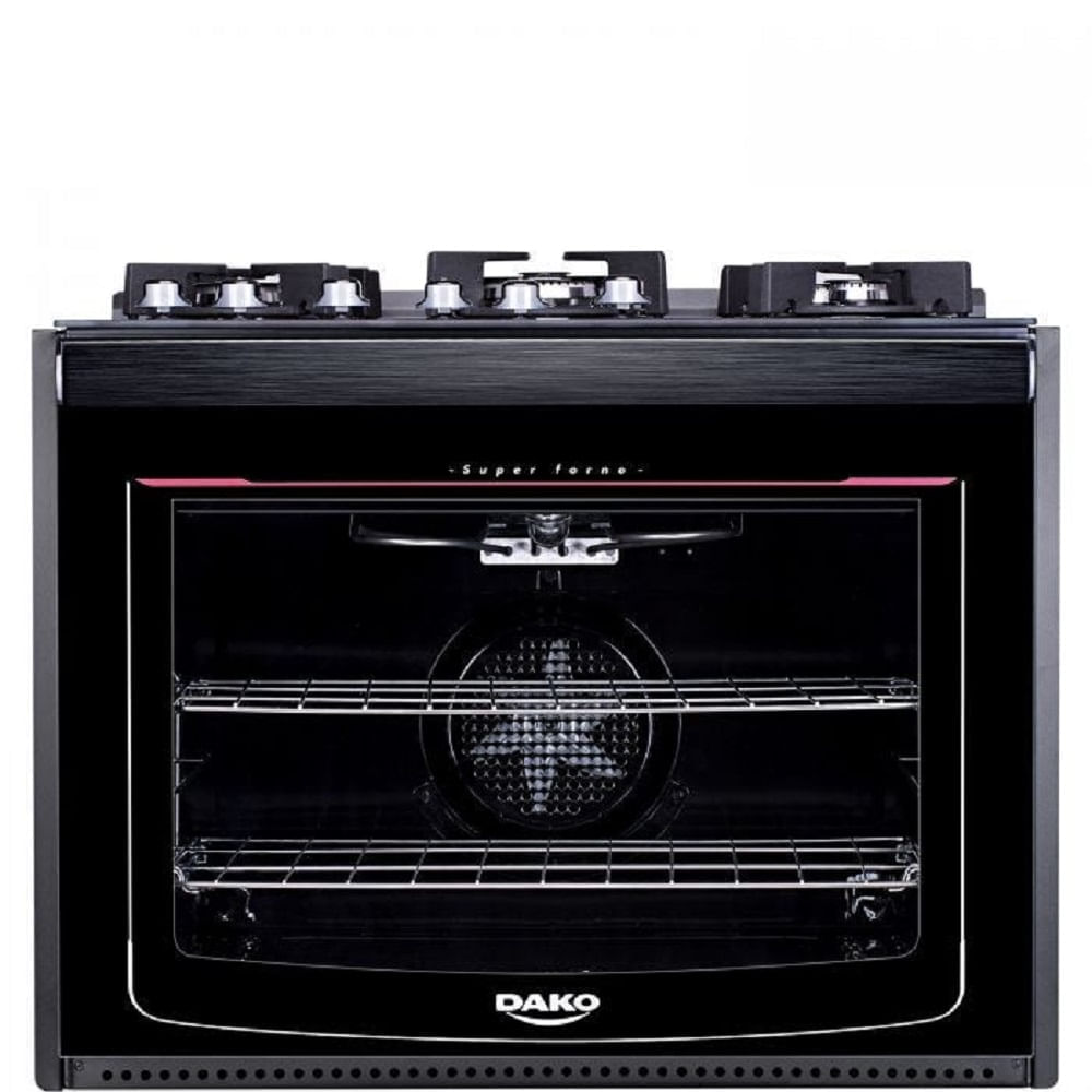 Fogao-de-Embutir-Dako-5-Bocas-Preto-Turbo-Glass---Bivolt