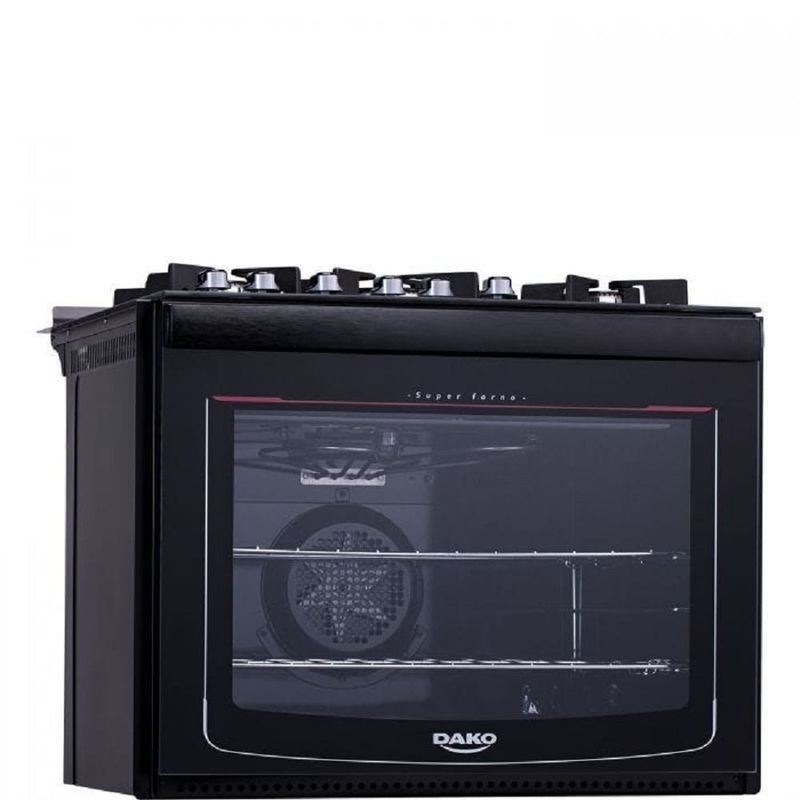Fogao-de-Embutir-Dako-5-Bocas-Preto-Turbo-Glass---Bivolt