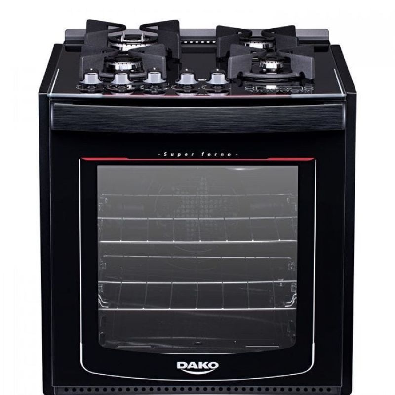 Fogao-de-Embutir-Dako-4-Bocas-Preto-Turbo-Glass---Bivolt