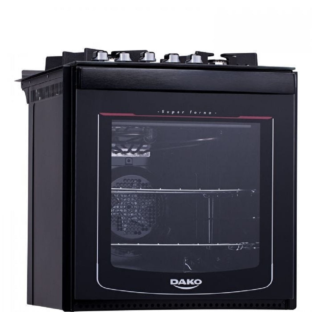 Fogao-de-Embutir-Dako-4-Bocas-Preto-Turbo-Glass---Bivolt