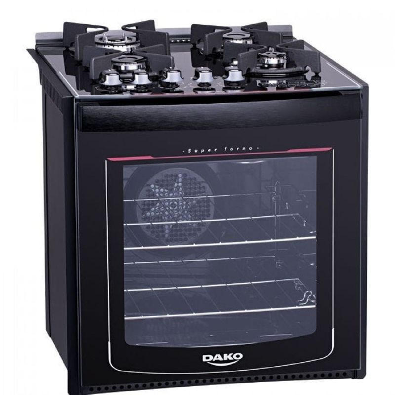Fogao-de-Embutir-Dako-4-Bocas-Preto-Turbo-Glass---Bivolt