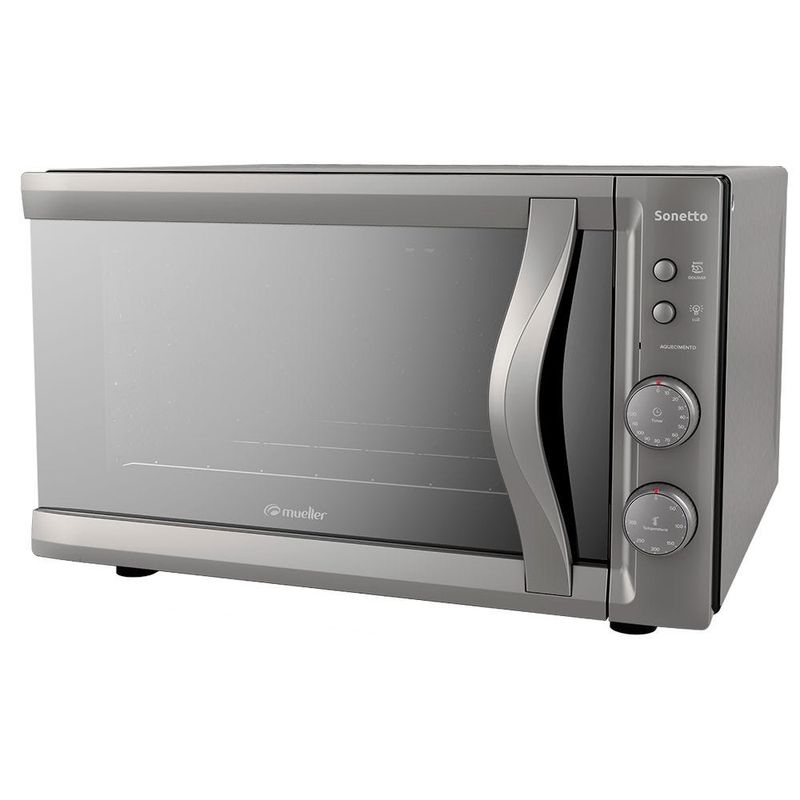 Forno-Eletrico-Mueller-44-Litros-Sonetto-Vidro-Espelhado-Cinza-–-220-Volts