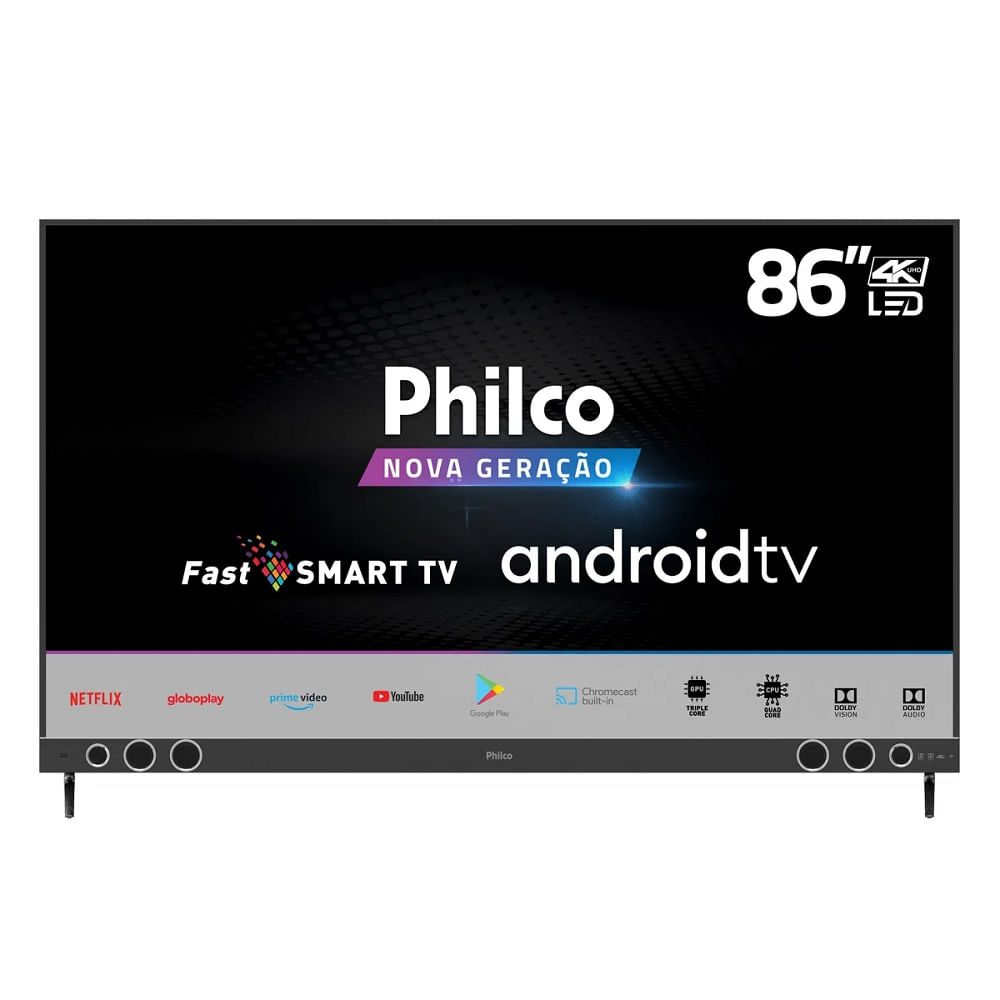 Fast Smart TV Philco 55” PTV55G20AGS 4K ATMOS Android TV Bivolt