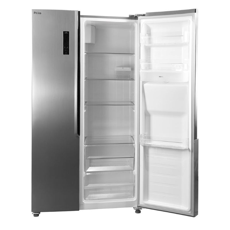 Refrigerador-Philco-434-Litros-Side-By-Side-Eco-Inverter-Inox-PRF533ID-–-127-Volts