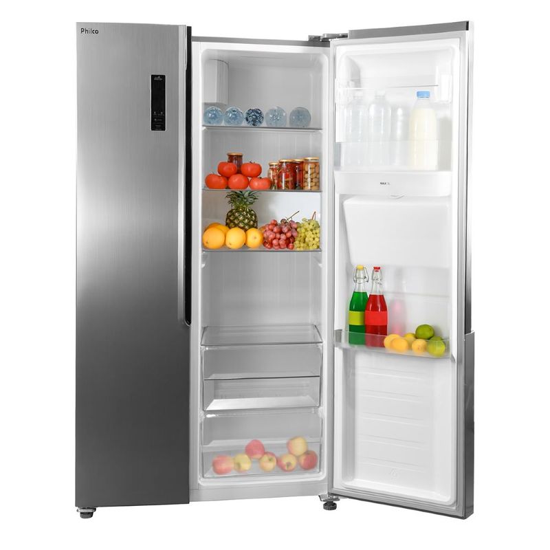Refrigerador-Philco-434-Litros-Side-By-Side-Eco-Inverter-Inox-PRF533ID-–-220-Volts