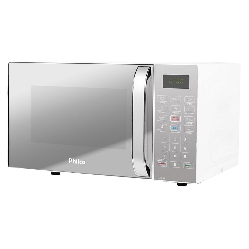 Micro-ondas-Philco-20-Litros-com-Revestimento-Limpa-Facil-Porta-Espelhada-Branco-PMO23EB-–-220-Volts