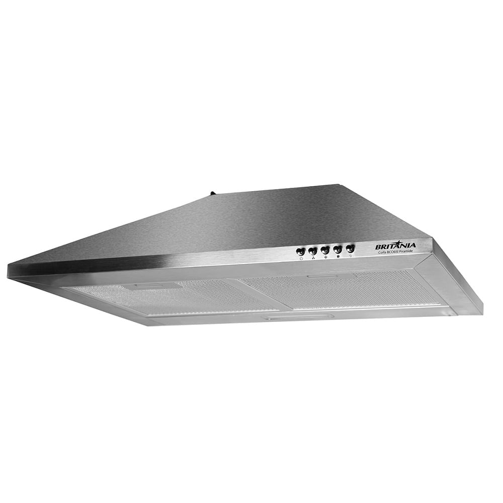 Coifa-de-Parede-Britania-60cm-Depurador-e-Exaustor-Piramide--Inox-BCO65I---127-Volts