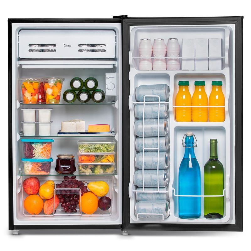 Frigobar Midea 93 Litros Preto com Inox MRC10B2X 220 Volts