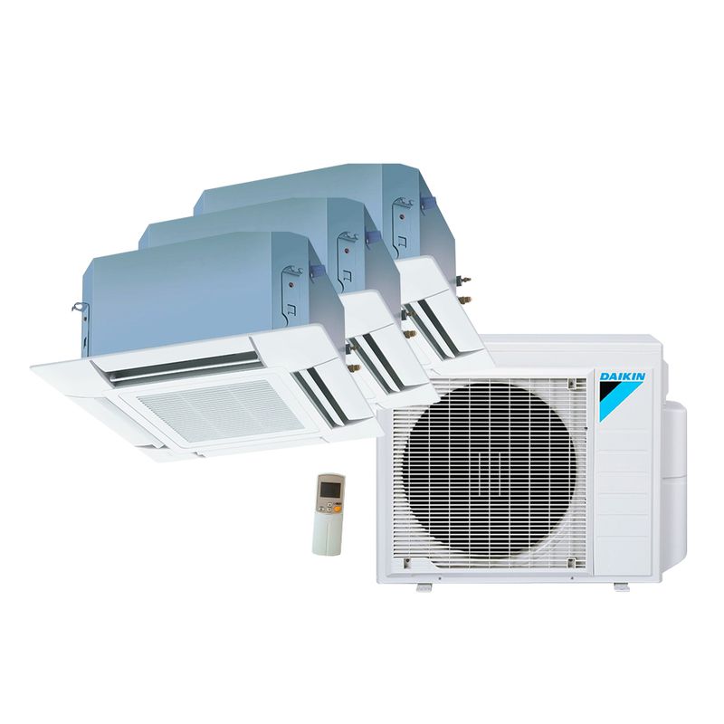 ArCondicionadoMultiSplitCassete4ViasInverterDaikin1x90001x120001x18000BTUhQuenteeFrioMonofasico3MXS24PMVM220Volts