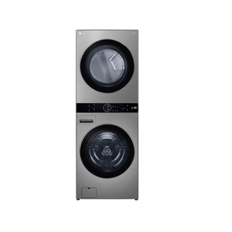 Lava-e-Seca-Smart-LG-17Kg-Wash-Tower-com-Inteligencia-Artificial-Aco-Escovado-WK17VS6A---220-Volts