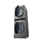 Lava-e-Seca-Smart-LG-17Kg-Wash-Tower-com-Inteligencia-Artificial-Aco-Escovado-WK17VS6A---220-Volts