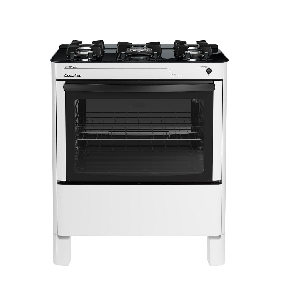FogaoEsmaltec5BocasSafiraGlassBrancoBivolt