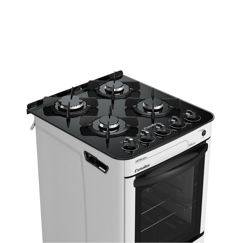 FogaoEsmaltec4BocasSafiraGlassBrancoBivolt