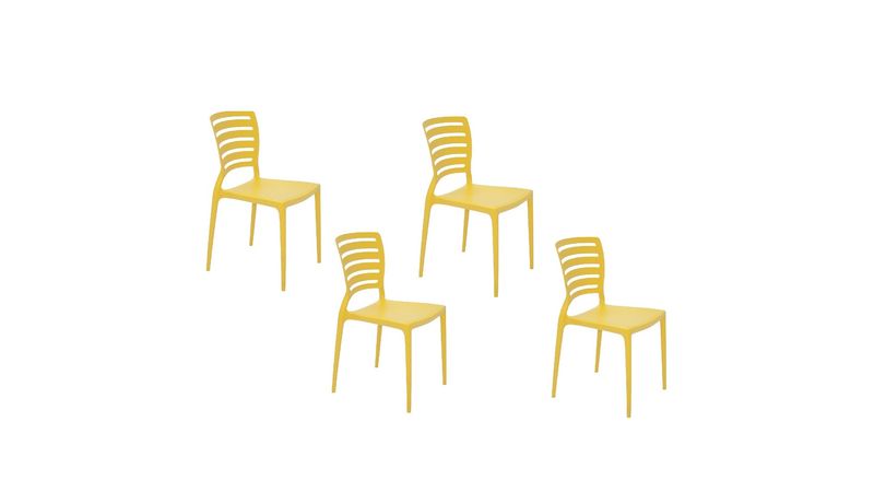Cadeira Tramontina Sofia em Polipropileno e Fibra de Vidro Laranja com  Encosto Fechado de Qualidade em Promoção